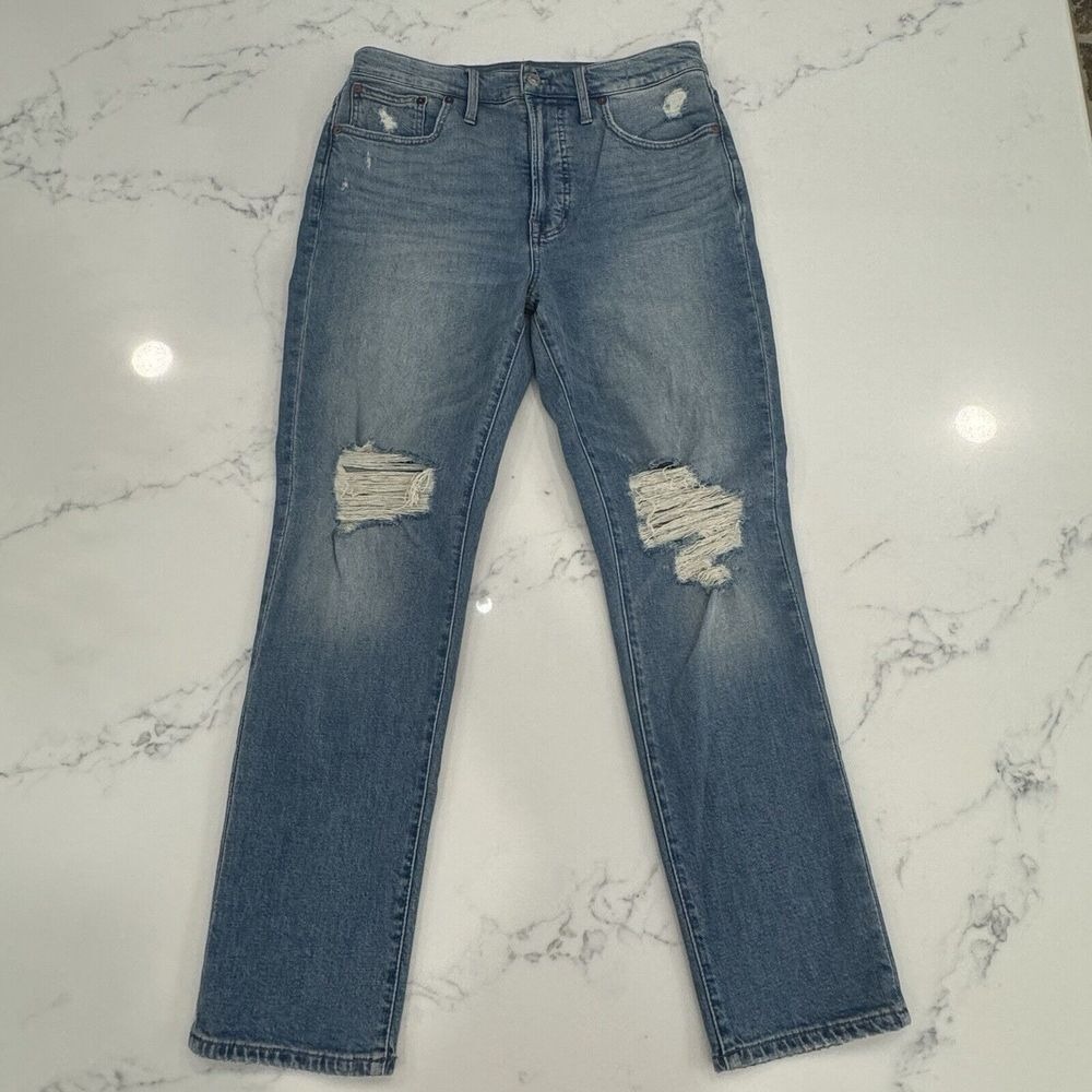 Madewell‎ Perfect Vintage Jeans 28 High Rise Straight Distressed Y2K Denim